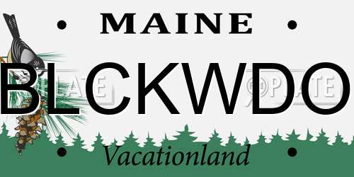BLCKWDO Maine License Plate