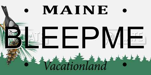 BLEEPME Maine License Plate