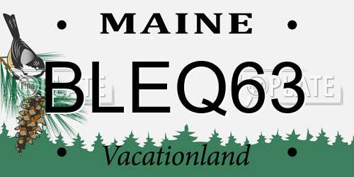 BLEQ63 Maine License Plate