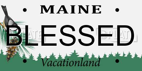 BLESSED Maine License Plate
