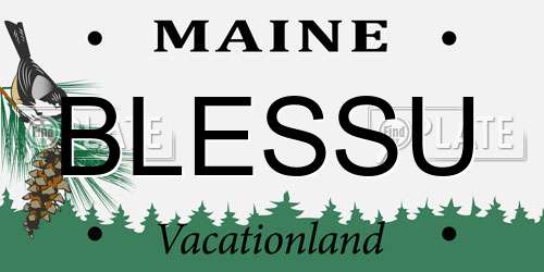BLESSU Maine License Plate