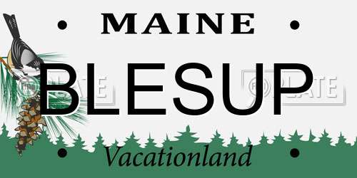 BLESUP Maine License Plate