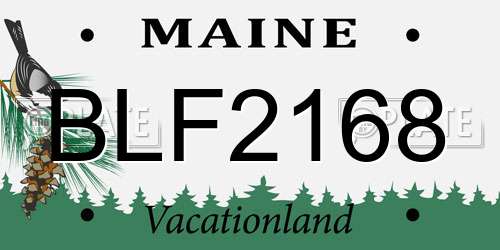 BLF2168 Maine License Plate