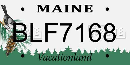 BLF7168 Maine License Plate