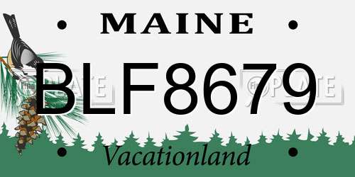 BLF8679 Maine License Plate