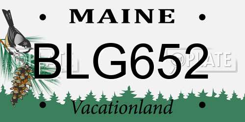 BLG652 Maine License Plate