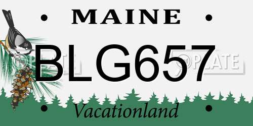 BLG657 Maine License Plate