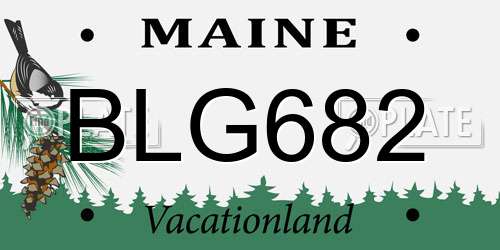 BLG682 Maine License Plate