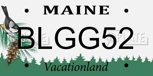 BLGG52 Maine License Plate