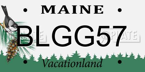 BLGG57 Maine License Plate