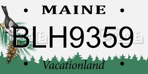 BLH9359 Maine License Plate