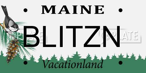 BLITZN Maine License Plate