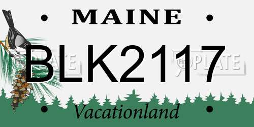 BLK2117 Maine License Plate