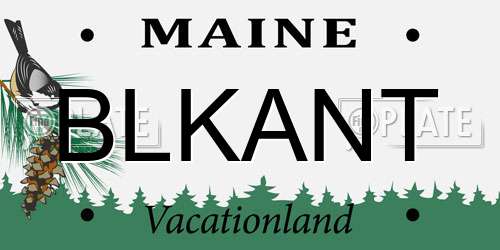 BLKANT Maine License Plate