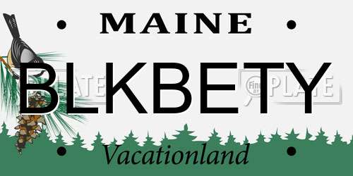 BLKBETY Maine License Plate