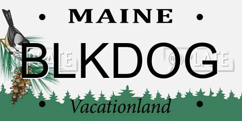BLKDOG Maine License Plate