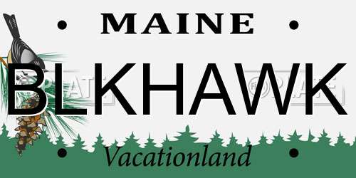 BLKHAWK Maine License Plate