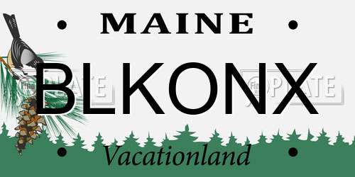 BLKONX Maine License Plate