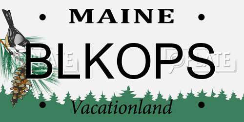 BLKOPS Maine License Plate