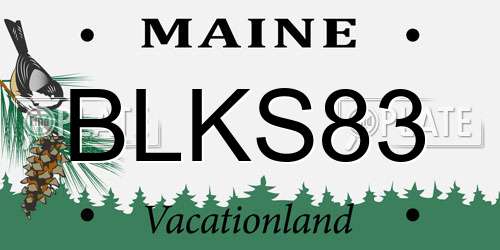 BLKS83 Maine License Plate