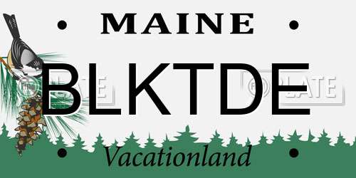 BLKTDE Maine License Plate
