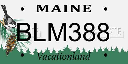 BLM388 Maine License Plate