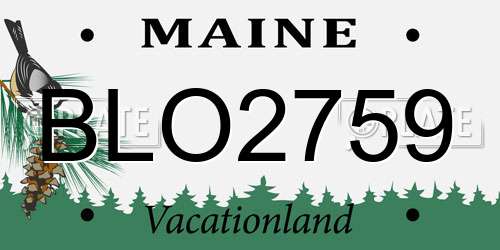 BLO2759 Maine License Plate
