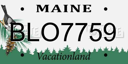 BLO7759 Maine License Plate