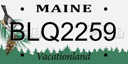 BLQ2259 Maine License Plate