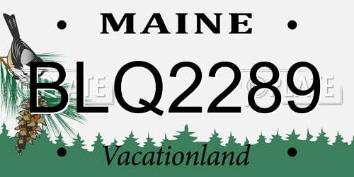 BLQ2289 Maine License Plate