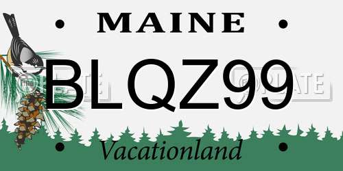 BLQZ99 Maine License Plate