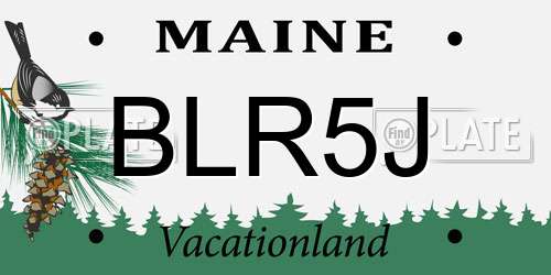 BLR5J Maine License Plate