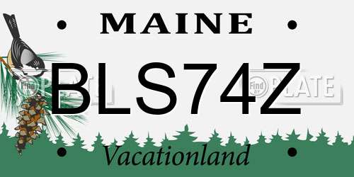 BLS74Z Maine License Plate