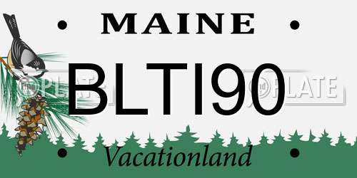 BLTI90 Maine License Plate