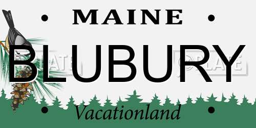 BLUBURY Maine License Plate
