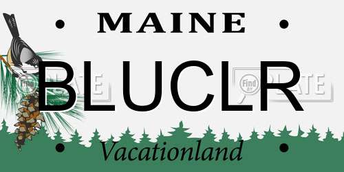 BLUCLR Maine License Plate
