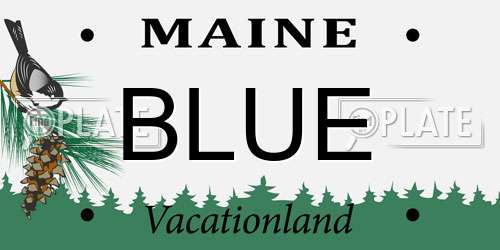 BLUE Maine License Plate
