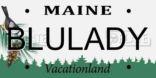 BLULADY Maine License Plate