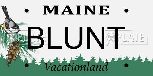 BLUNT Maine License Plate