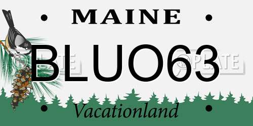 BLUO63 Maine License Plate