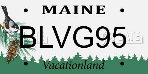 BLVG95 Maine License Plate
