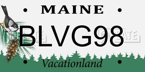 BLVG98 Maine License Plate
