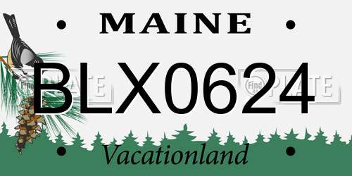 BLX0624 Maine License Plate