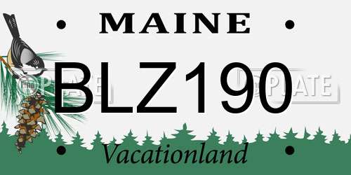BLZ190 Maine License Plate