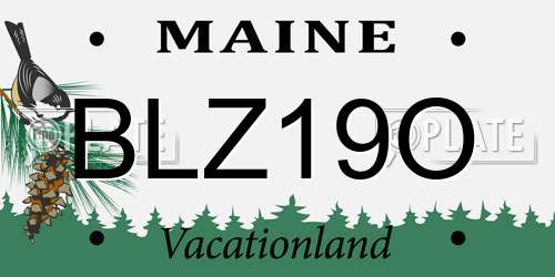 BLZ19O Maine License Plate