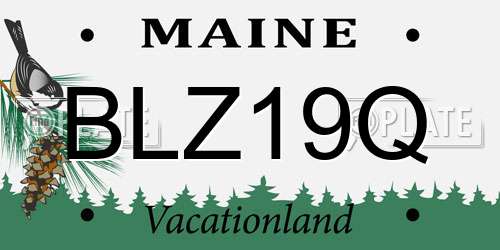 BLZ19Q Maine License Plate