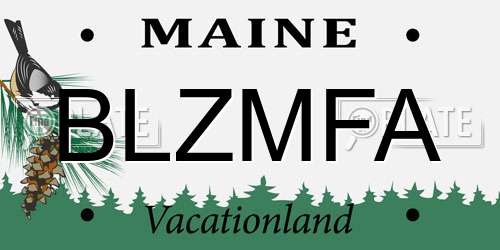BLZMFA Maine License Plate