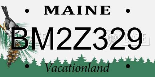 BM2Z329 Maine License Plate