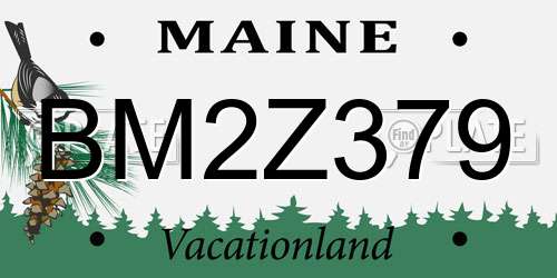 BM2Z379 Maine License Plate