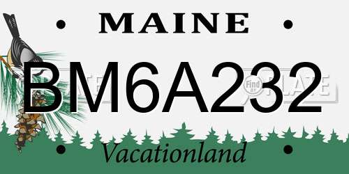 BM6A232 Maine License Plate
